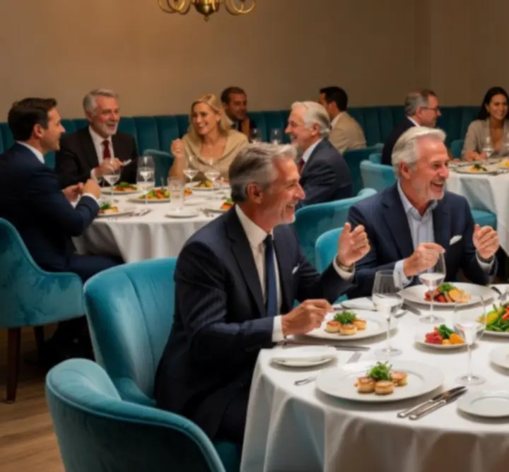 Guests enjoying an elegant social evening at Aussie Yum