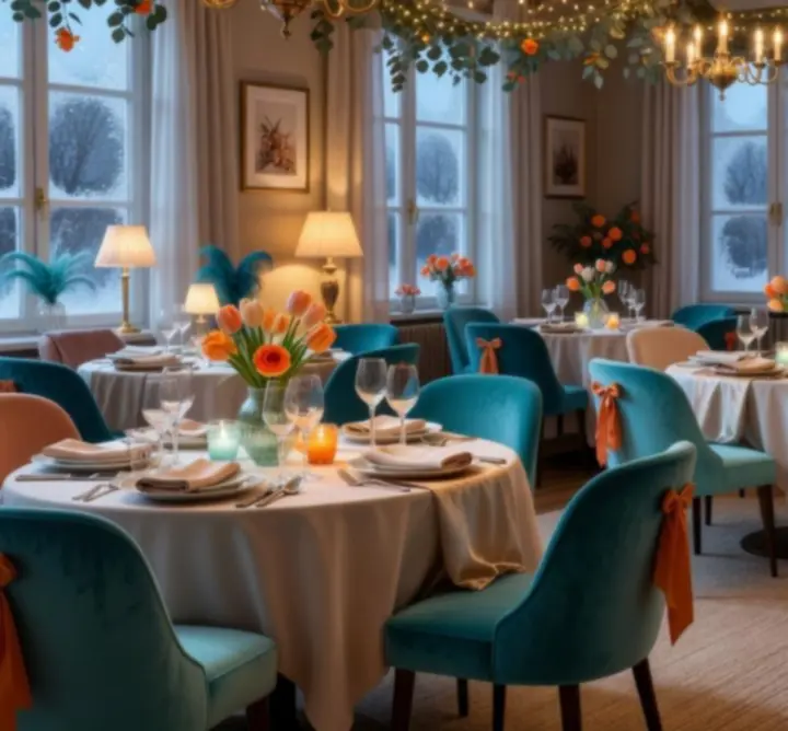Seasonally styled dining space at Aussie Yum for a themed event